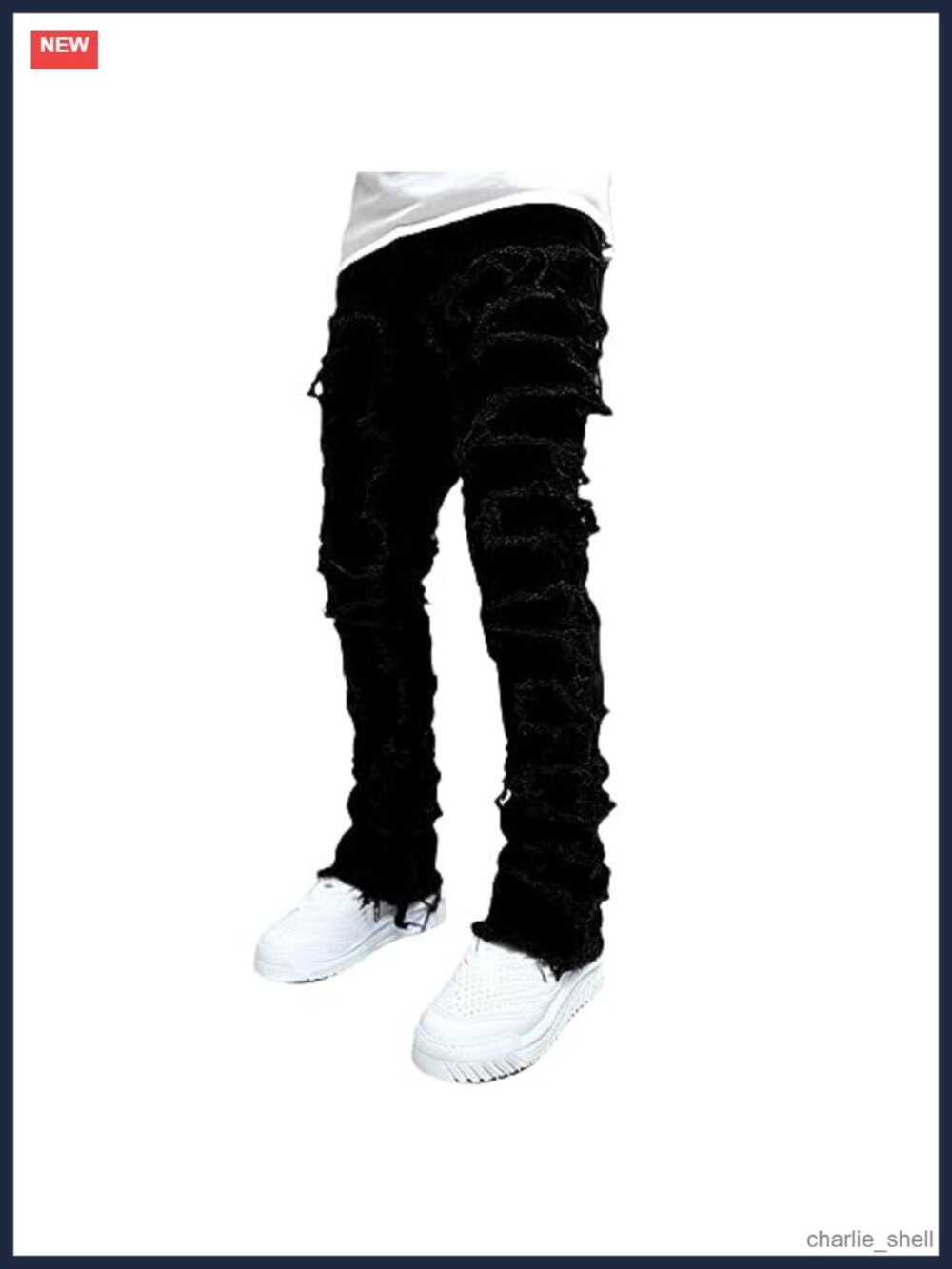 Men's Stacked Skinny Jeans Y2K Harajuku Ripped Denim High Waist Pants